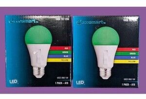 Ecosmart 5W A19 RGB LED Color-Changing Light Bulb 1006 787 896 2 PACK